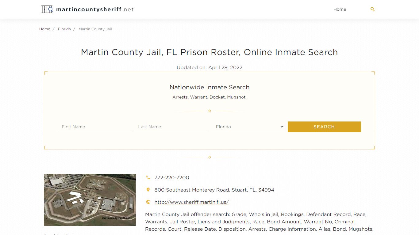 Martin County Jail, FL Prison Roster, Online Inmate Search ...